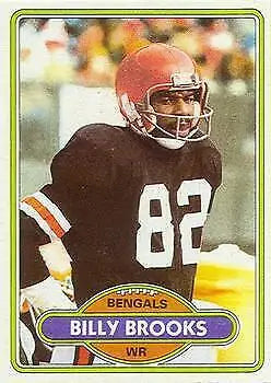 1983 Topps Football Card of Cleveland Browns Player Jersey 82 from Billy Brooks Cincinnati Bengals