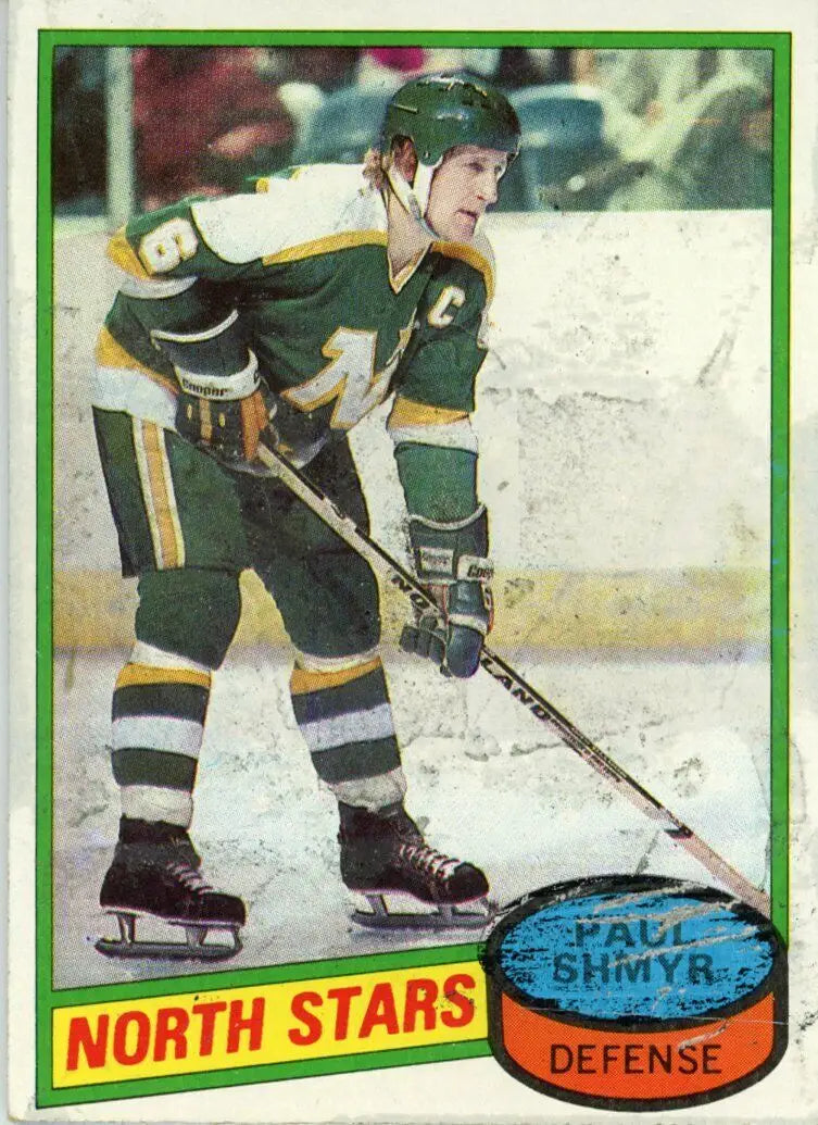 Hockey trading card featuring Shmyr Minnesota North Stars NHL #66 from 1980 Topps