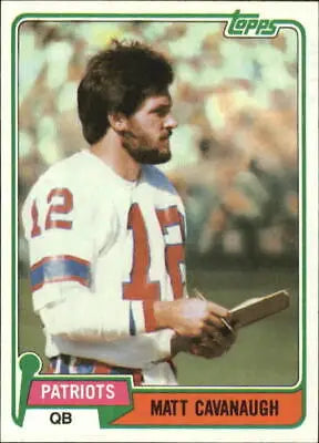 Matt Cavanaugh football card from 1981 Topps, New England Patriots NFL collectible