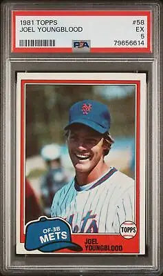 Graded 1981 Topps Joel Youngblood #58 Baseball Card PSA 5 for collectors