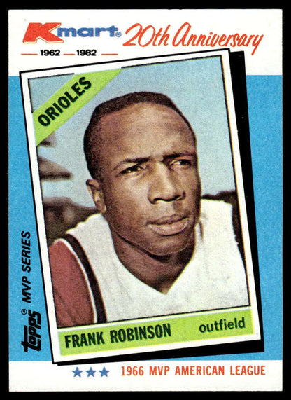 1982 Topps Kmart 20th Anniversary Frank Robinson Baseball Card Baltimore Orioles Outfielder