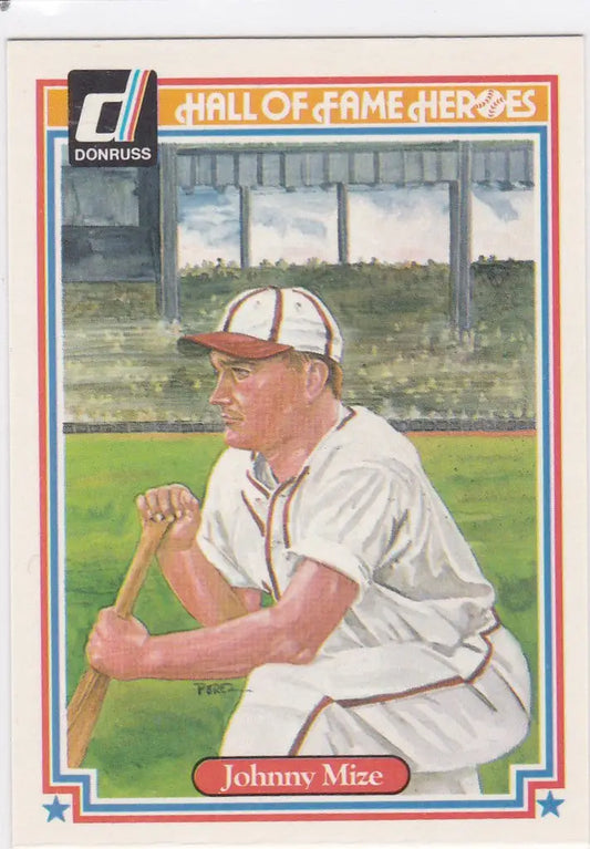 Baseball card of Johnny Mize in white uniform, a key trading card for collectors