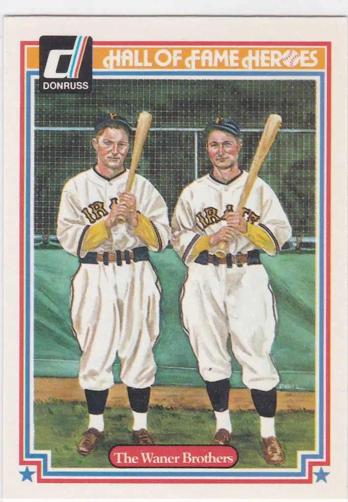 Baseball card of Warner Brothers in vintage uniforms for trading cards collectors