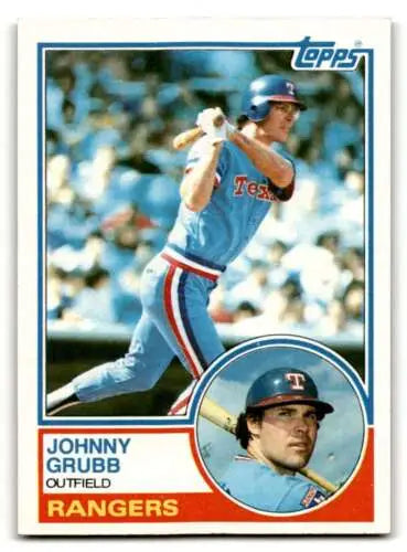 Johnny Grubb Texas Rangers baseball card with original gloss from 1983 Topps #724