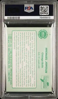 Graded 1984-85 Star Gatorade Michael Jordan #7 Basketball card in PSA 6 condition