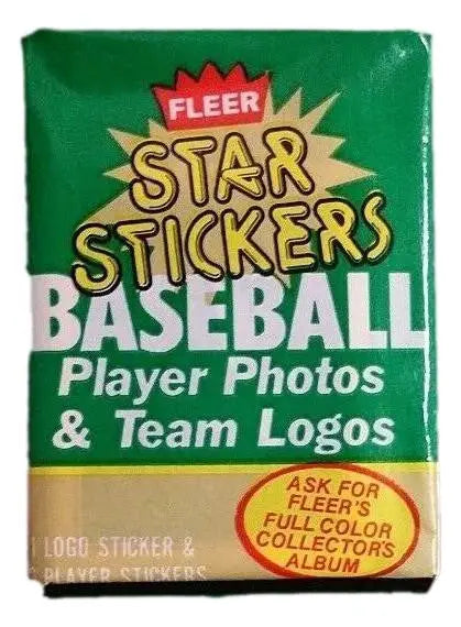 Fleer Star Stickers Baseball pack featuring player photos and team logos