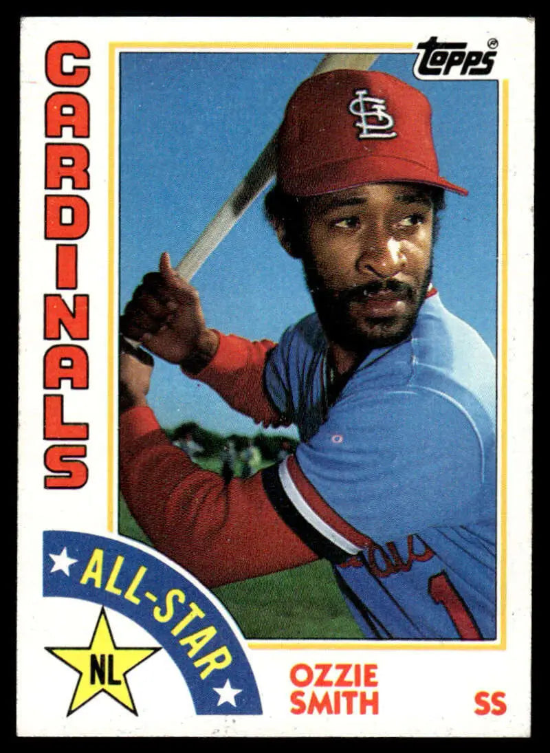 1984 Topps Baseball Card of Ozzie Smith, St. Louis Cardinals All-Star Shortstop