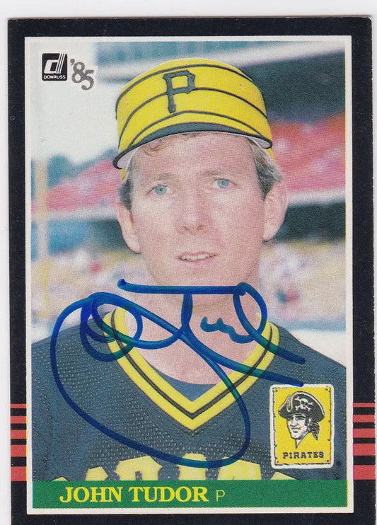 Baseball card of John Tudor TTM Auto, Pittsburgh Pirates, featuring player’s autograph