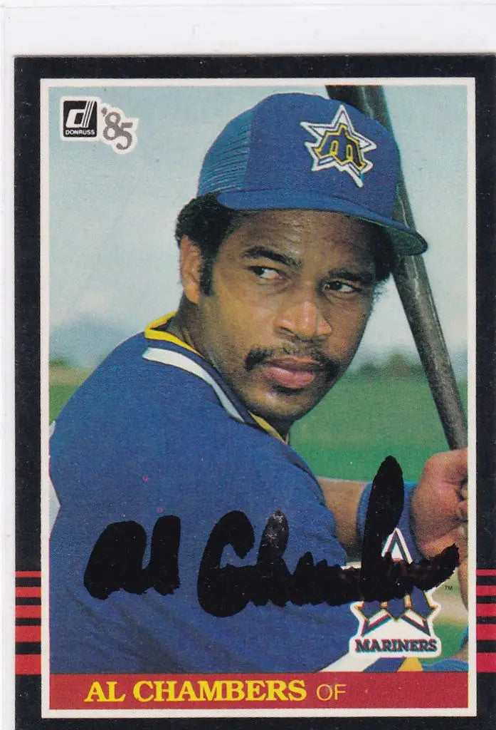 Baseball card of Al Chambers with TTM Auto for Seattle Mariners collectors