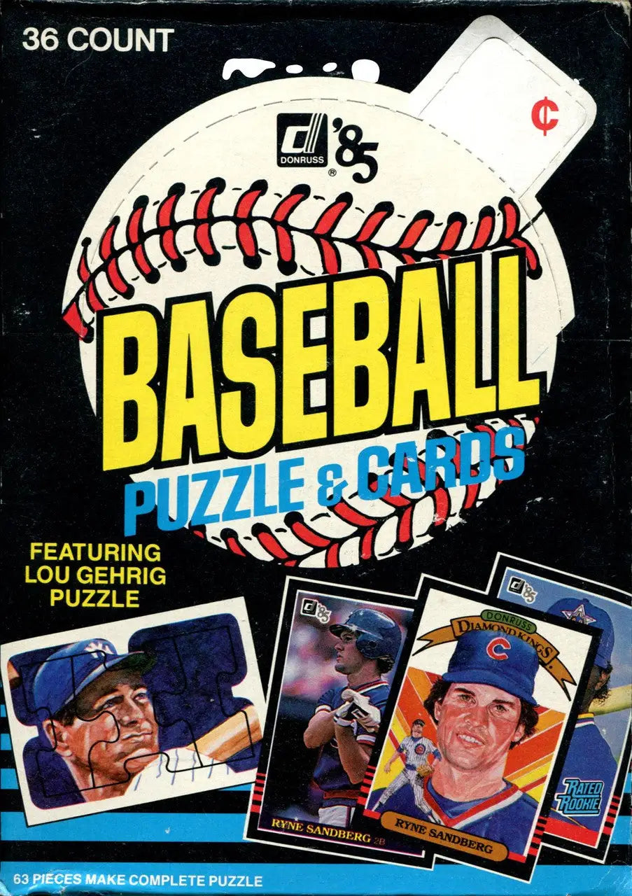 Pack of Donruss Baseball Wax featuring Baseball Puzzle & Cards with player images