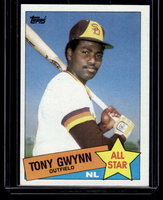 1985 Topps #717 Tony Gwynn Baseball Card featuring San Diego Padres All-Star Outfielder