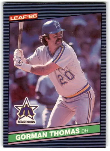 Gorman Thomas baseball card from 1986 Donruss, original gloss condition, Mariners collectible