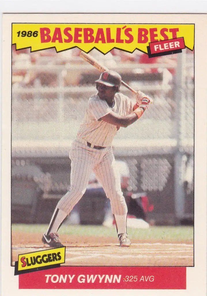 1986 Fleer Baseball’s Best #15 Tony Gwynn trading card for San Diego Padres fans