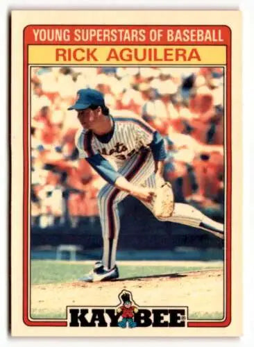 Rick Aguilera baseball card from 1986 Topps Young Superstars with original gloss finish