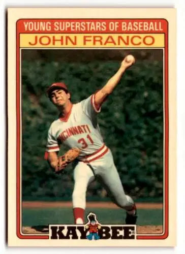 John Franco baseball card from 1986 Topps Kay-Bee Young Superstars with original gloss