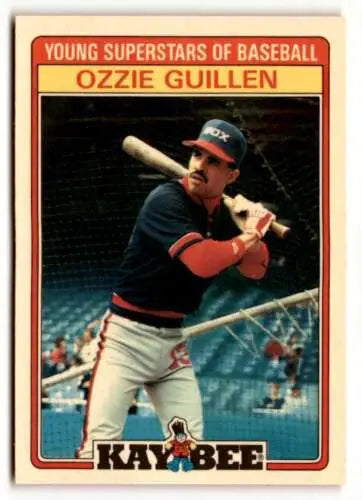 Ozzie Guillen baseball card from 1986 Topps Young Superstars with original gloss