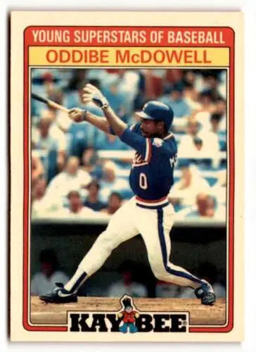 1986 Topps Kay-Bee Young Superstars baseball card featuring Oddibe McDowell in original gloss