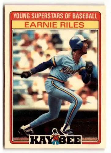 Earnie Riles 1986 Topps Kay-Bee Young Superstars baseball card with original gloss