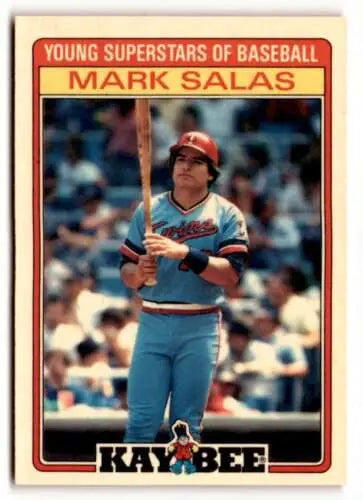 Mark Salas baseball card from 1986 Topps Young Superstars with original gloss finish