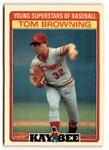 Tom Browning 1986 Topps Kay-Bee Young Superstars baseball card with original gloss