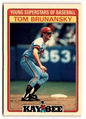 Tom Brunansky baseball card, 1986 Topps Kay-Bee Young Superstars, original gloss finish