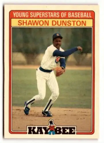 Shawon Dunston baseball card from 1986 Topps Kay-Bee Young Superstars, original gloss