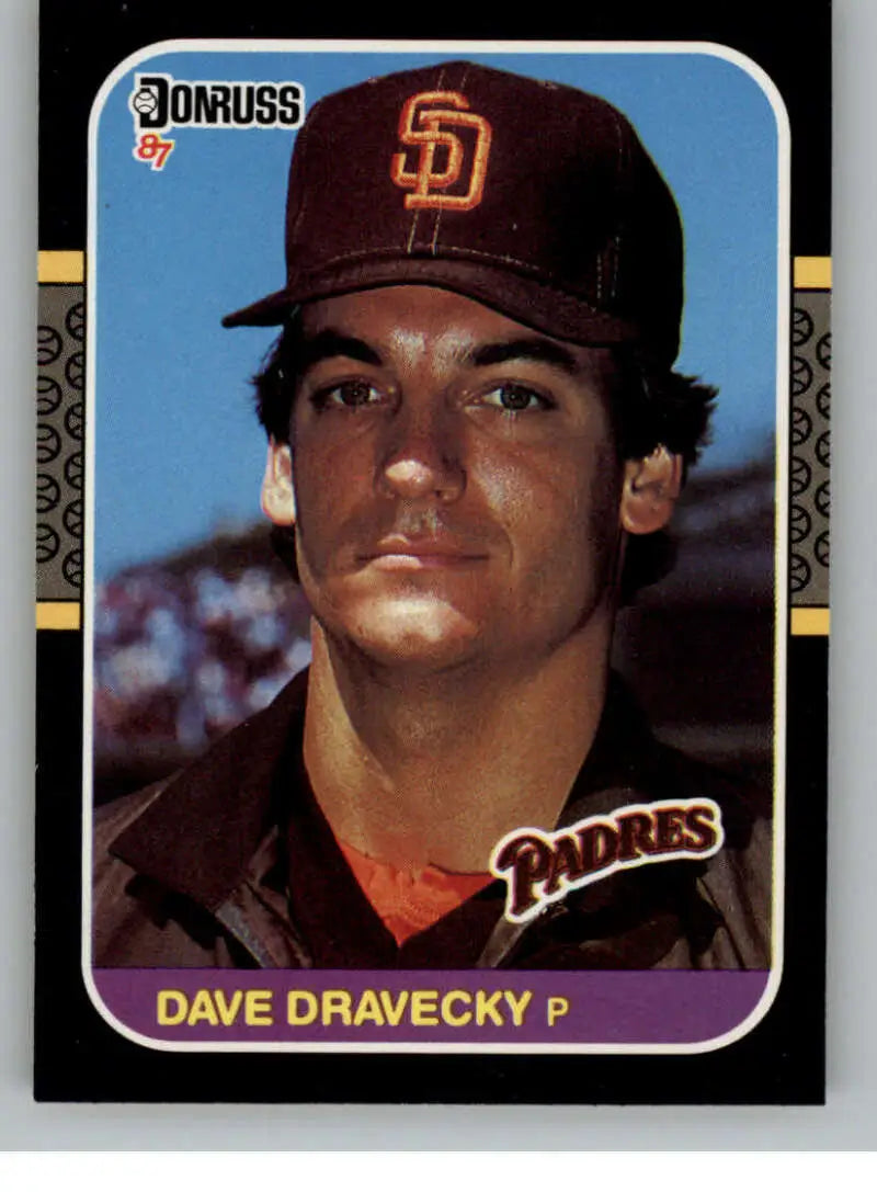 1987 Donruss baseball card of San Diego Padres pitcher Dave Dravecky EX condition