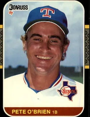 Baseball card of Pete O’Brien, Texas Rangers MLB Baseball Card from 1987 Donruss