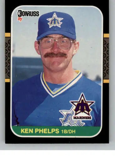 Ken Phelps baseball card 1987 Donruss #317 NM-MT Mariners original gloss quality