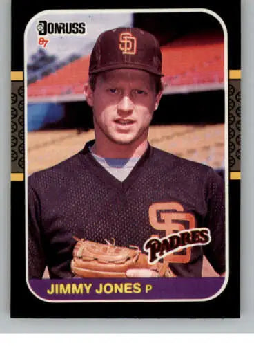 1987 Donruss Jimmy Jones Rookie Padres baseball card with original gloss NM-MT condition