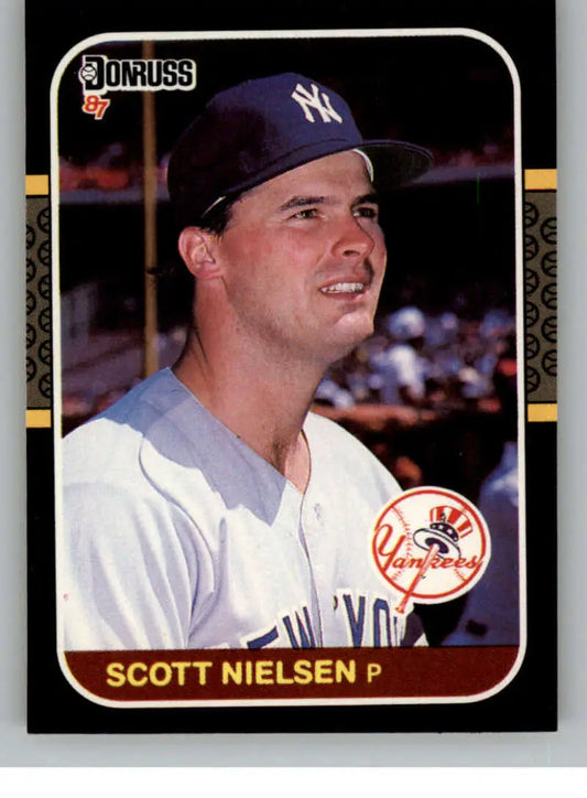 Scott Nielsen 1987 Donruss baseball card featuring New York Yankees pitcher in uniform