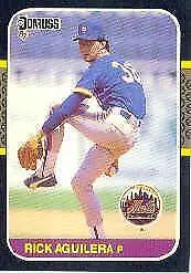 Rick Aguilera 1987 Donruss baseball card featuring New York Mets MLB team