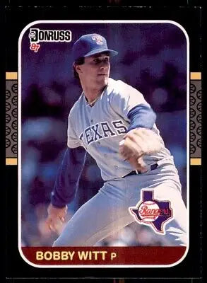 Bobby Witt Rookie Texas Rangers 1987 Donruss Baseball Card #99 for collectors