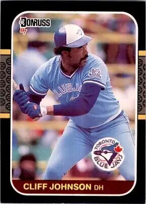 Cliff Johnson baseball card from 1987 Donruss Toronto Blue Jays #645 product display