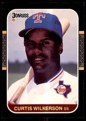 Curtis Wilkerson baseball card from 1987 Donruss Texas Rangers #223 displayed text-align center