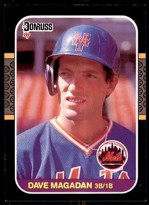 Dave Magadan baseball card from 1987 Donruss New York Mets #575 displayed center