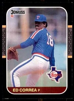 Ed Correa baseball card from 1987 Donruss, Texas Rangers card #57 text-align center