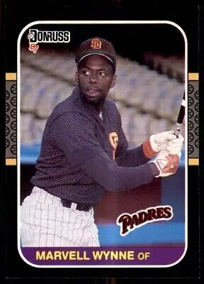 Marvell Wynne baseball card from 1987 Donruss San Diego Padres #411, text-align center