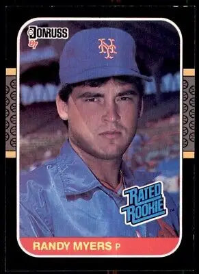 Randy Myers Rookie baseball card from 1987 Donruss showcasing New York Mets #29