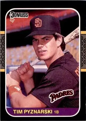 Tim Pyznarski baseball card from 1987 Donruss San Diego Padres #654 displayed center