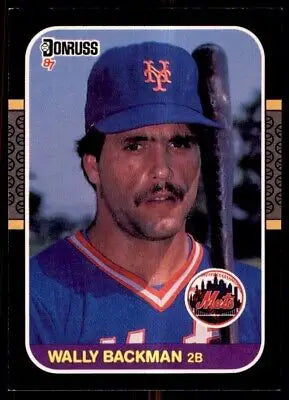 Wally Backman baseball card from 1987 Donruss New York Mets #316 collectible display