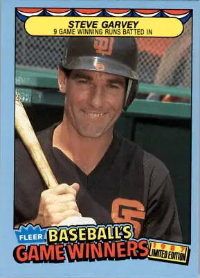 Steve Garvey baseball card from 1987 Fleer Game Winners, featuring MLB great