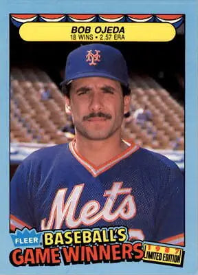 1987 Fleer Game Winners #32 Bob Ojeda New York Mets MLB Baseball Card NM-MT