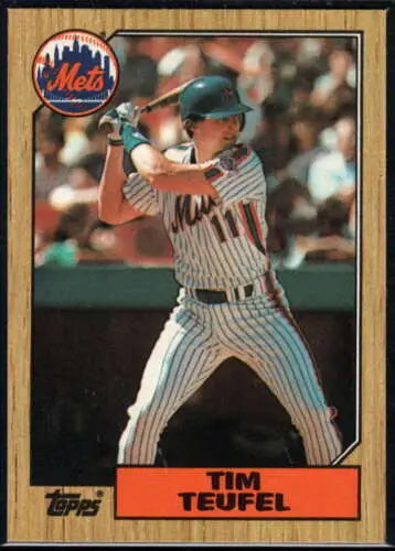 1987 Topps #158 Tim Teufel baseball card featuring original gloss and Mets memorabilia