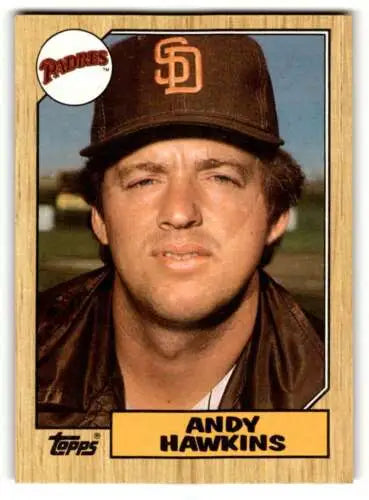 Original gloss Andy Hawkins San Diego Padres baseball card 1987 Topps #183