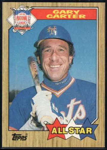 Gary Carter baseball card from 1987 Topps #602 with original gloss and high quality