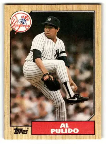 Baseball card of New York Yankees pitcher in pinstripe with original gloss look