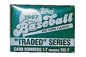 Vintage 1987 Topps Baseball Traded Series card box in teal green for trading cards