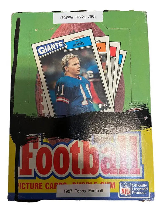 Vintage 1987 Topps Football Box featuring NFL trading cards for collectors