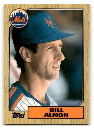 1987 Topps Traded #1T Bill Almon New York Mets Baseball Card, original gloss condition